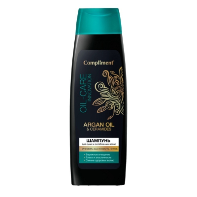 Шампунь Compliment ARGAN OIL & CERAMIDES  для сухих и ослабленных волос 400мл