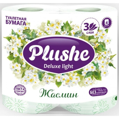Туалетная бумага Plushe Deluxe Light Жасмин 4шт 15м