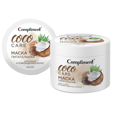 Маска для волос Compliment COCO OIL питательная для сухих и поврежденных волос 300мл 