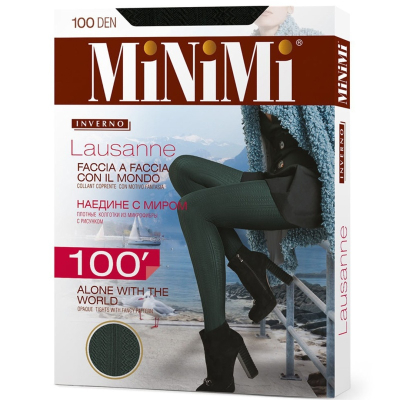 Колготки Minimi LAUSANNE 100 Carbone 2 жаккард микрофибра