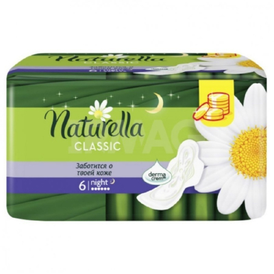 Прокладки Naturella Классик Найт с крылышками Ромашка 6шт 