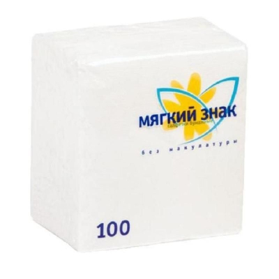 Салфетки Мягкий знак белые 100 листов