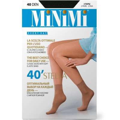 Носки женские MiNiMi синтетические STELLA 40 nero 2 пары