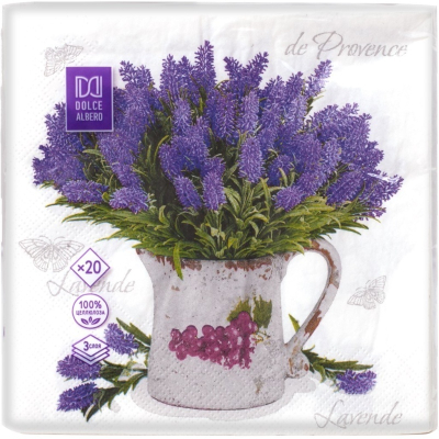 Салфетки  Bouquet de Luxe  Лаванда 24х24 3-хслойные 25 листов