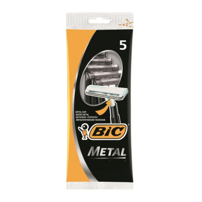 Станки одноразовые для бритья BiC Металл (Черные) 5шт