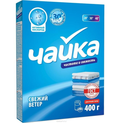 Стиральный порошок Чайка Ручная Свежий ветер 400гр 