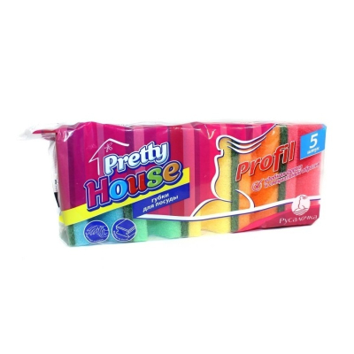 Губки для посуды Русалочка Pretty House Профи 5шт 