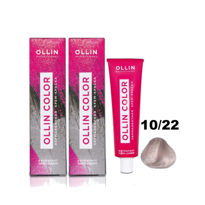 Краска OLLIN COLOR 10/22 светлый блондин фиолетовый 100мл. перманентная