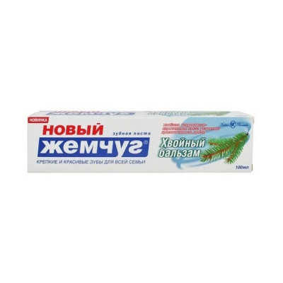 Зубная паста Новый жемчуг Хвойный бальзам футляр 100мл 