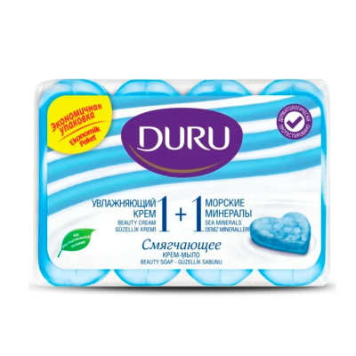 Мыло туалетное DURU 1+1 Морские минералы 4*80гр
