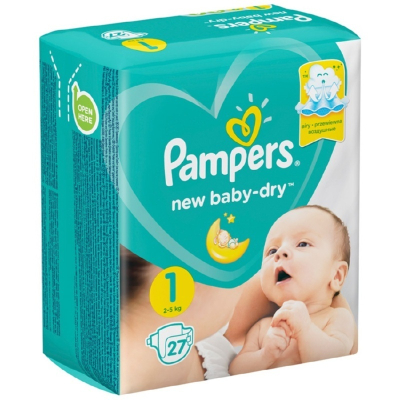 Pampers new baby-dry Newborn (2-5кг) 27шт 