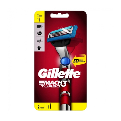 Станок для бритья Gillette MACH3 Turbo 3D Red 2 кассеты