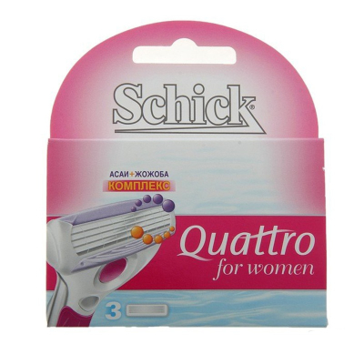 Кассета Schick СКИДКА  Quattro женские 3шт