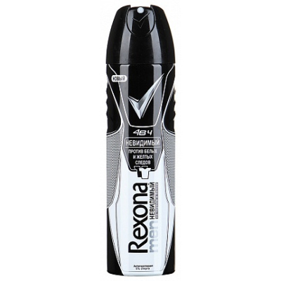 Дезодорант спрей Rexona  мужской Невидимый на черном и белом 150мл 