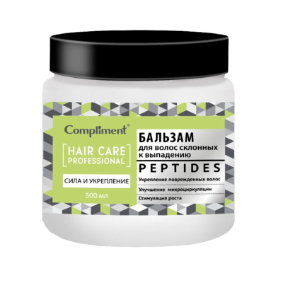 Бальзам для волос Compliment Сила и Укрепление склонных к выпадению PEPTIDES 500 мл