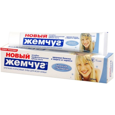 Зубная паста Новый жемчуг Бережное отбеливание 50мл 
