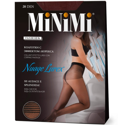 Колготки Minimi NUAGE LUREX 20 Bordo 3 фантазийные шортики