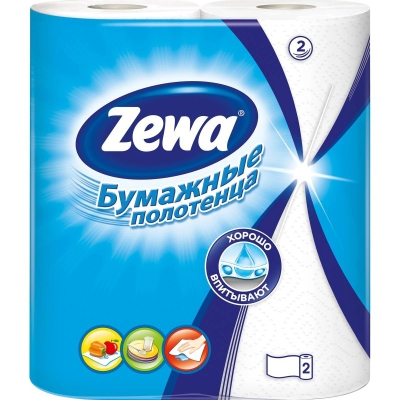Полотенца бумажные Zewa Плюс 2-слойные Кухонные 2шт 