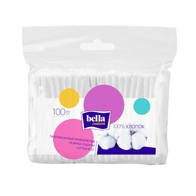 Палочки ватные bella пакет 100шт