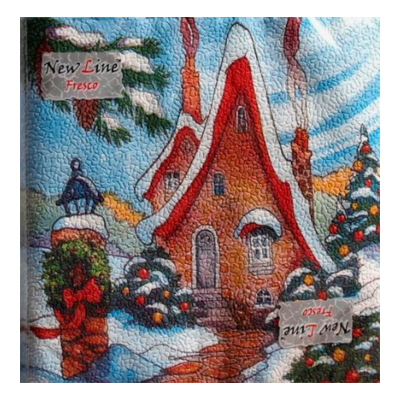 Салфетки New Line Fresco Новый год Домики 2-хслойные,33*33,20 листов