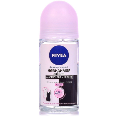 Дезодорант шариковый NIVEA CLEAR женский Невидимая защита (розовый) 50мл 