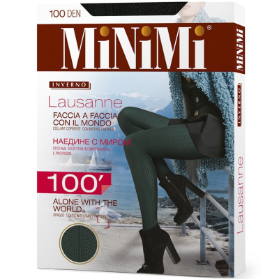 Колготки Minimi LAUSANNE 100 Verde Foresta 2 жаккард микрофибра