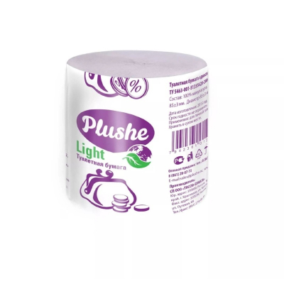 Туалетная бумага  без втулки Plushe Light 28м 