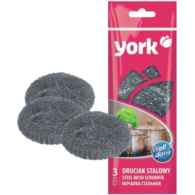Губки металлические YORK из нержавеющей стали 3шт 