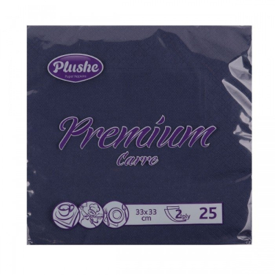 Салфетки бумажные Plushe premium carre intensive МИКС /цветные/ 25 листов 2-слойные 33*33 