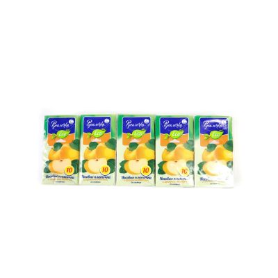 Платочки бумажные Русалочка Ecoline с ароматом яблока 10*10шт