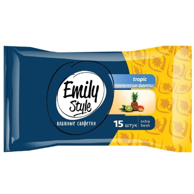 Салфетки влажные Emily Style Тропические фрукты 15шт 
