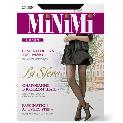 Колготки Minimi LA SFERA SLIM 20 Nero 2 в средний горошек