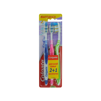 Зубная щетка Colgate Зиг заг средняя 2+1 в подарок