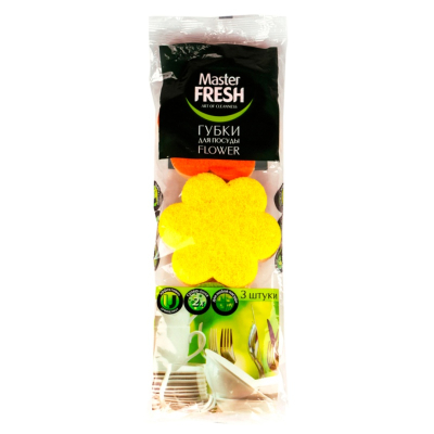 Губки для посуды Master FRESH Flower 3шт