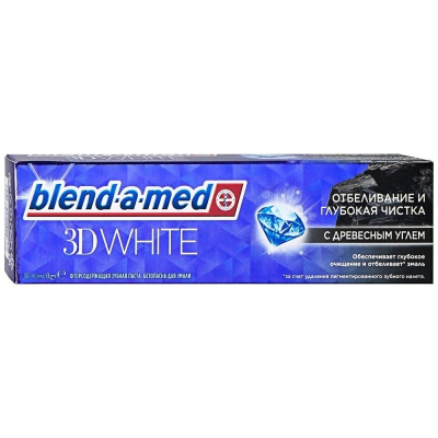 Зубная паста blend-a-med 3D Отбеливание и глубокая чистка Древесный уголь 100мл