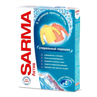 Стиральный порошок для цветного SARMA Универсал Актив Горная свежесть 400гр 