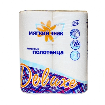 Полотенца бумажные Мягкий знак Deluxe белые 2шт