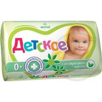 Мыло детское Весна Крем Регенерирующее (с экстрактом череды) 90гр 