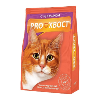 Корм для кошек PRO ХВОСТ СУХОЙ кролик 350гр