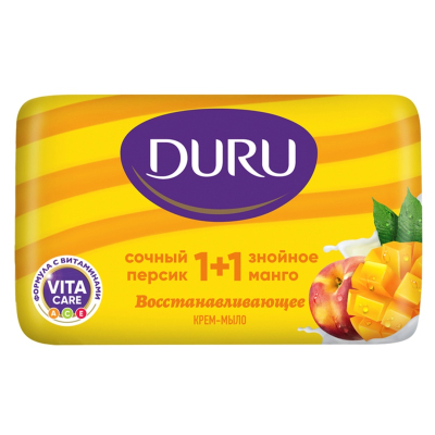 Мыло туалетное DURU 1+1 Персик-Манго 80гр 