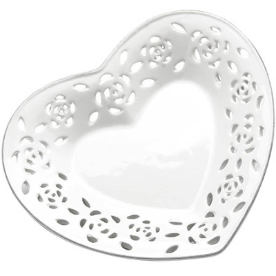 Блюдо Ажурное Сердце 18,5х16,5х3см 