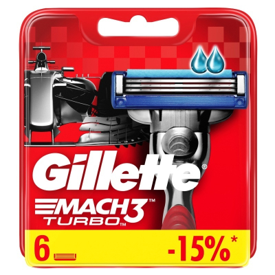 Кассета Gillette MACH3 Turbo Aloe Red 6шт