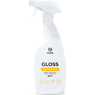 Чистящее средство  для удаления известкового налета и ржавчины GLOSS GRASS PROFESSIONAL курок 600мл  
