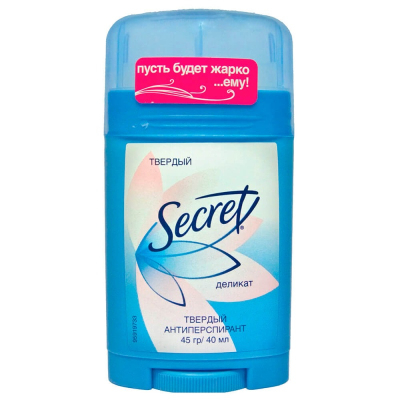Дезодорант твердый Secret Защита Платинум Деликейт 45гр 