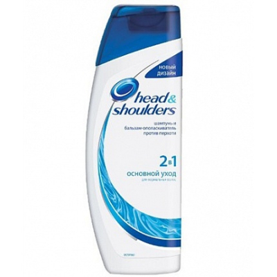 Шампунь Head&Shoulders 2в1 Основной уход против перхоти для нормальных волос 200мл 