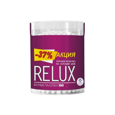 Палочки ватные RELUX цилиндр 100шт