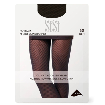 Колготки Sisi Fantasia Micro Quadratino Moka 1/2 (S/M)