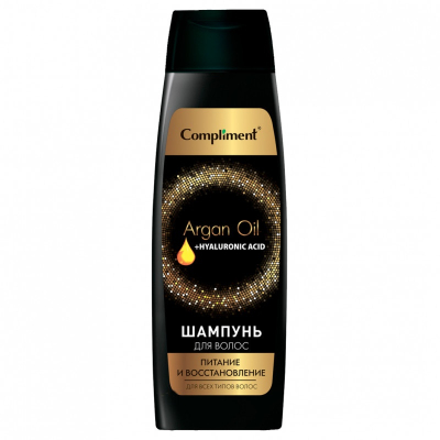 Шампунь для волос Compliment Argan Oil+ Hyaluronic Acid Питание и восстановление 400мл