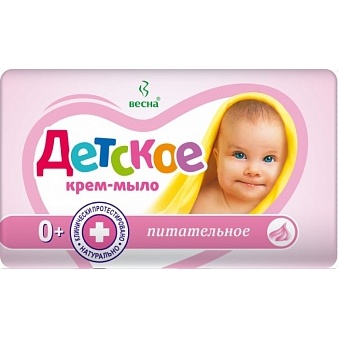 Мыло детское Весна Крем питательное (с норковым жиром) 90гр 