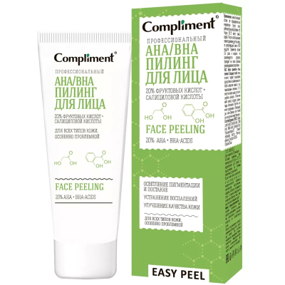 Пилинг для лица Compliment Easy Peel профессиональный AHA/BHA 80мл